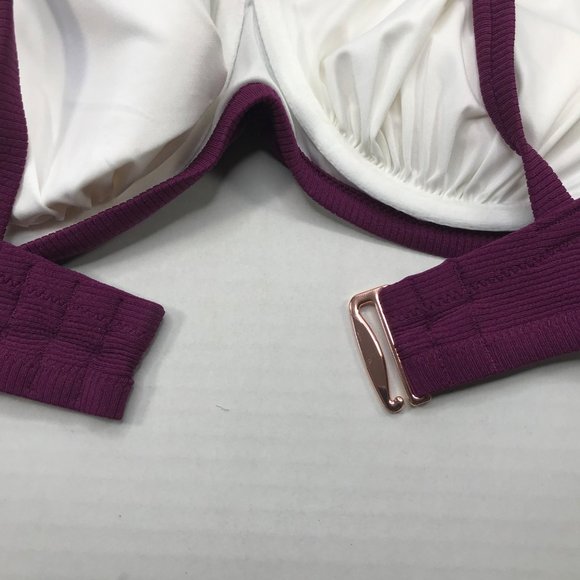 Shade And Shore Women's Sz. 36DD Tie Strap Textured Bralette Bikini Swim Top New - Picture 12 of 13